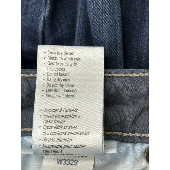 Paige Hoxton Crop Rollup Skinny Jean Mid Rise Blue Dark Wash Stretch Casual 25 - Picture 6 of 11